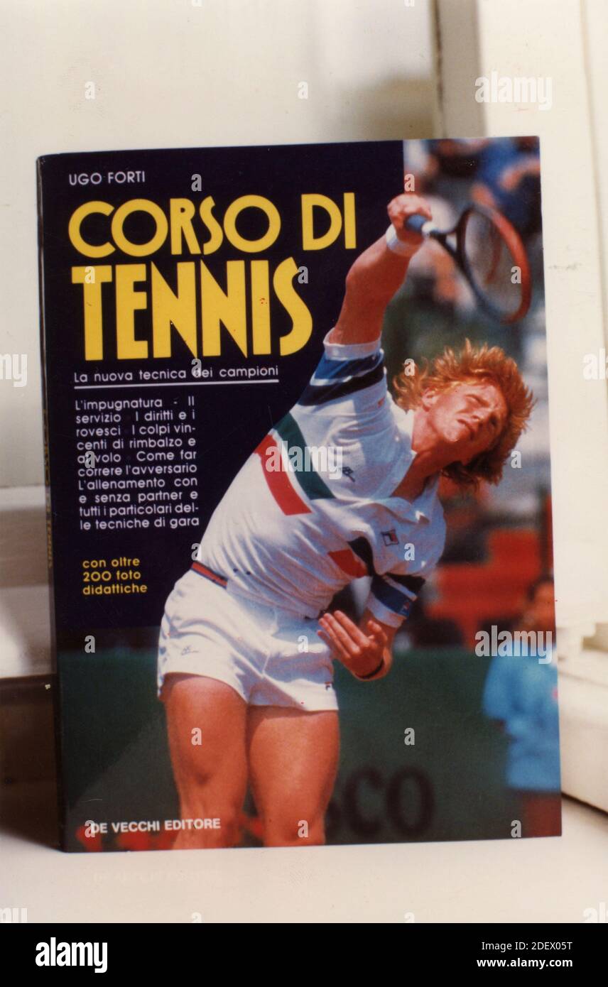 Titelbild des Buches Corso di Tennis, vom Italiener Ugo Forti, 1990er Jahre Stockfoto