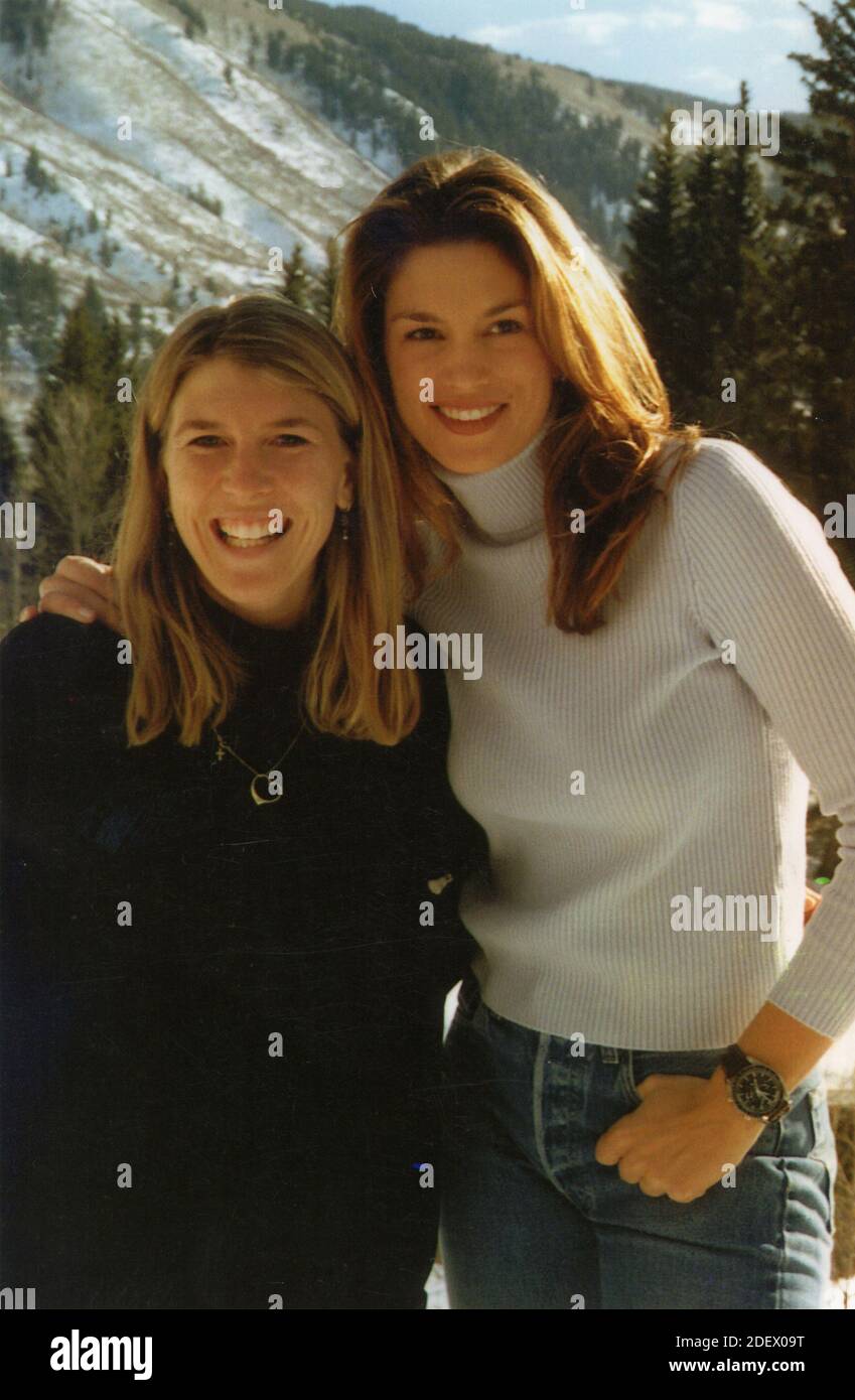 Der amerikanische Tennisspieler Andrea Jaeger mit Cindy Crawford, 1990er Jahre Stockfoto