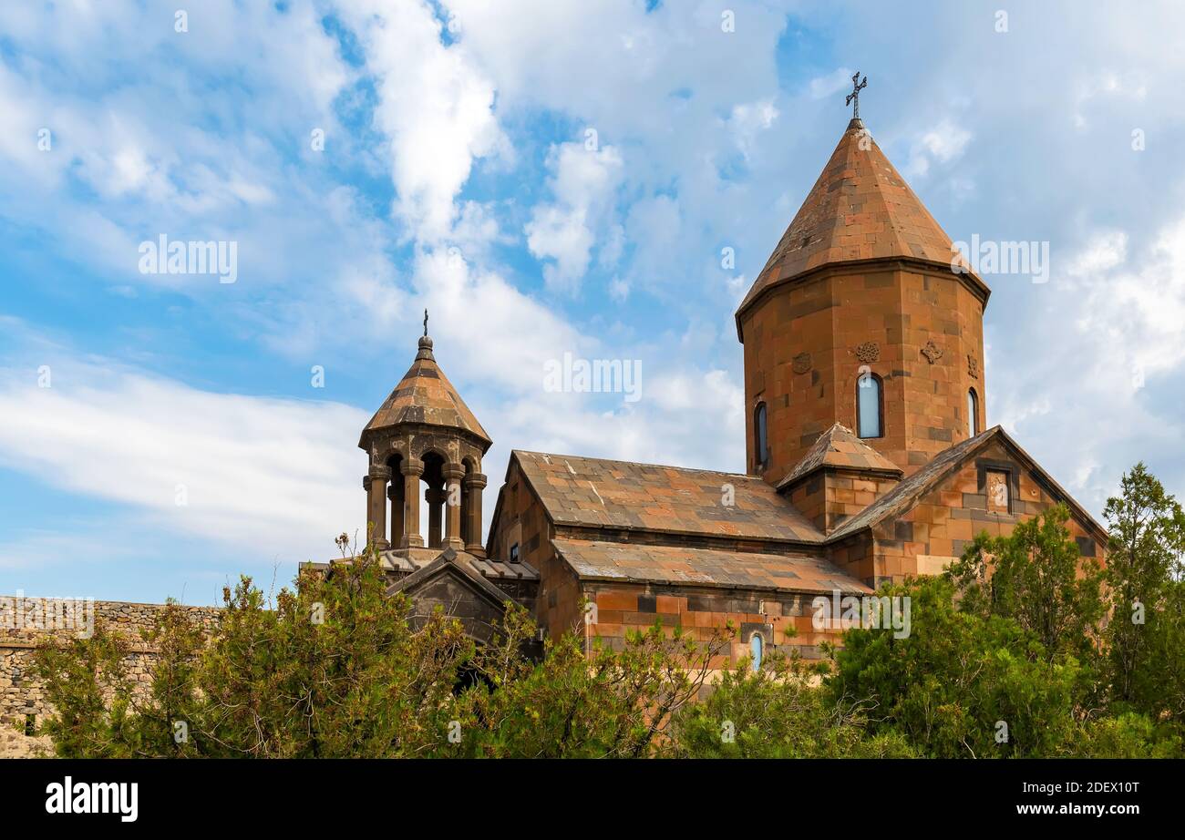 Kloster Khor Virap in Armenien nahe der türkischen Grenze. Kloster verehrt und sehr bekannt in Armenien Stockfoto