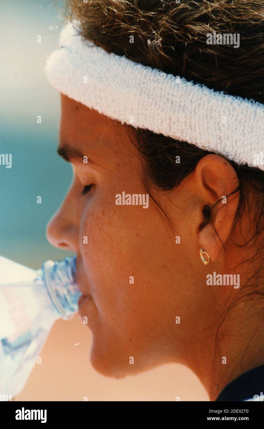 Amerikanische Tennisspielerin Mary Joe Fernandez, 1997 Stockfoto