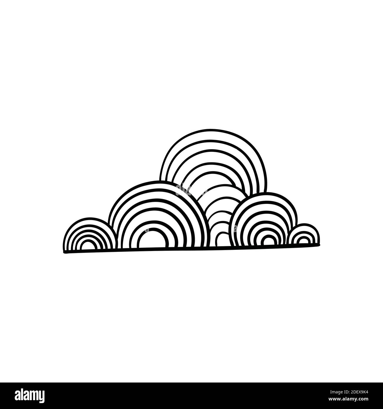 Vektor Doodle Wolke auf weißem isolierten Hintergrund Stock Vektor