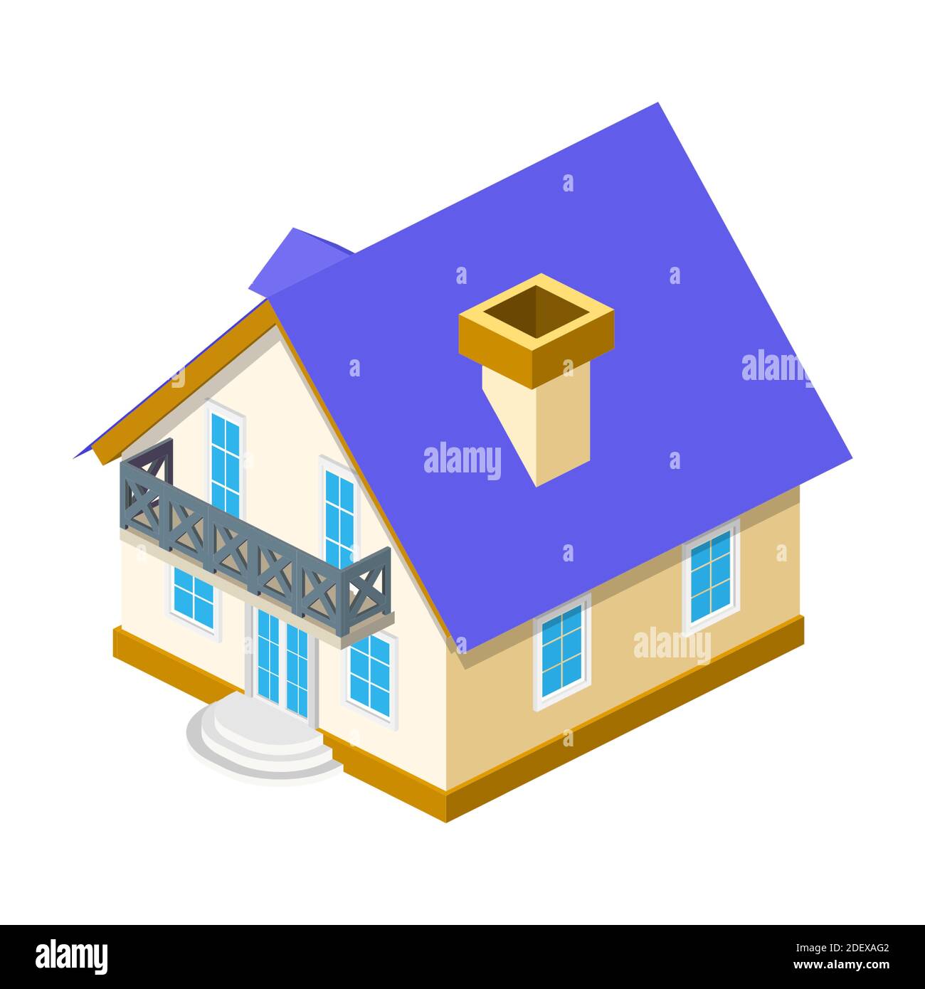 Sometric 3D House Icon. Stock Vektor