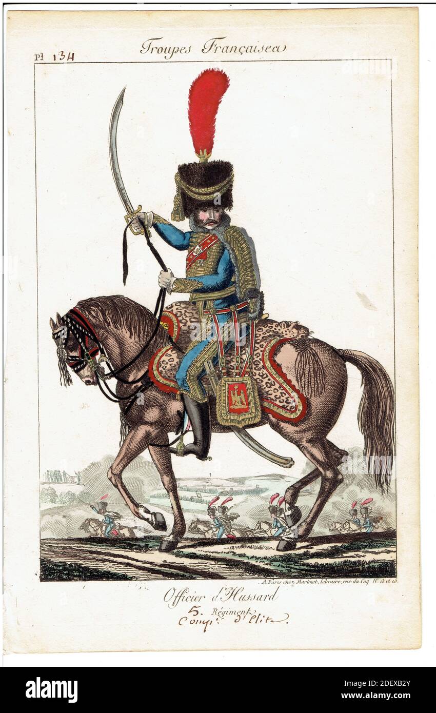 officier du 5e régiment de hussards sous le 1er Empire par