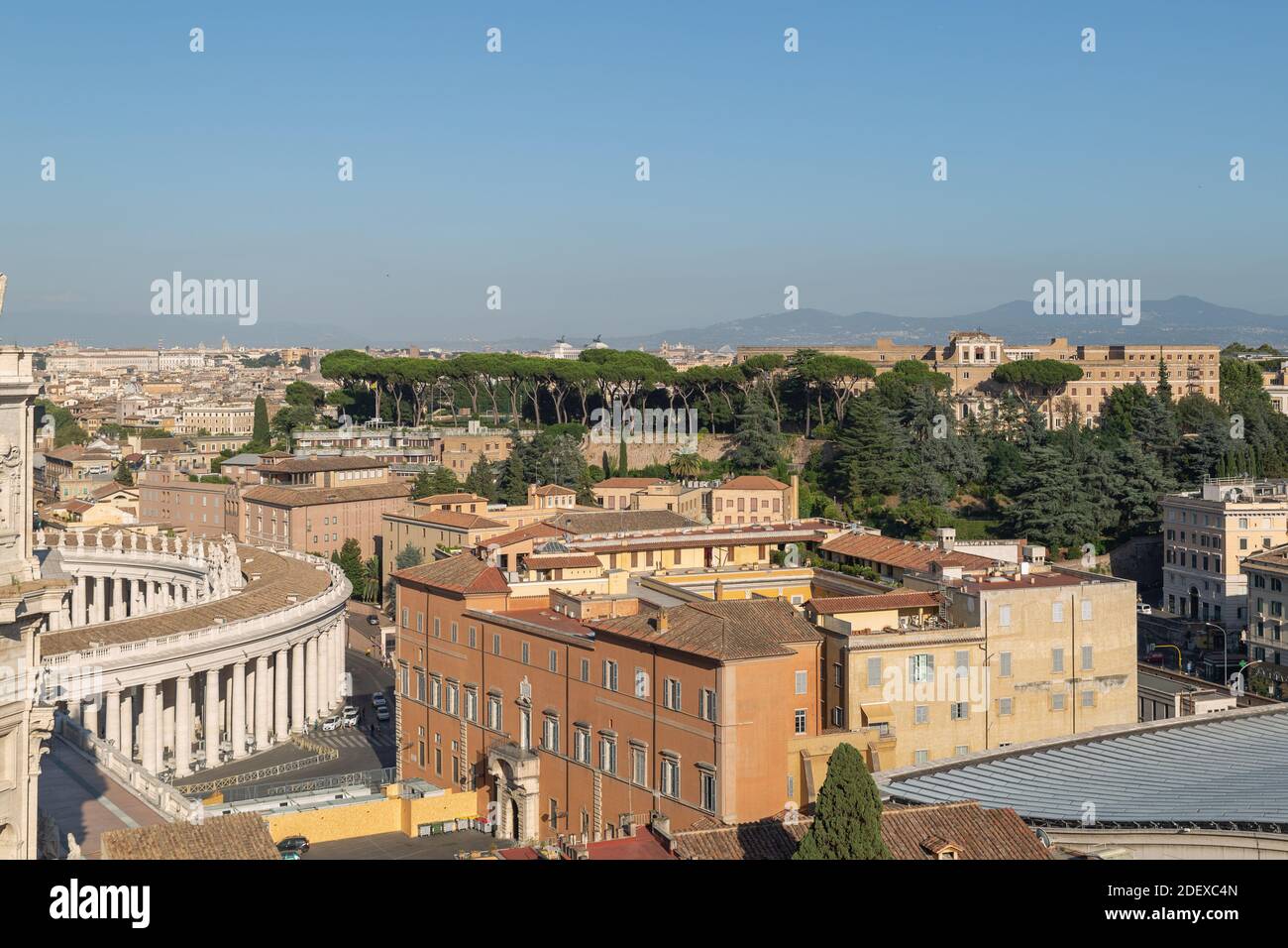 Skyline von den Sehenswürdigkeiten der Vatikanstadt Panoramablick. Stockfoto