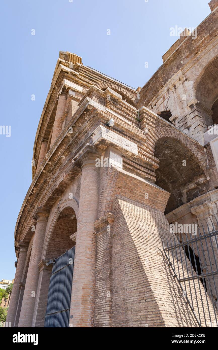 Arc of Roman Colosseum Exterior Details Stockfoto