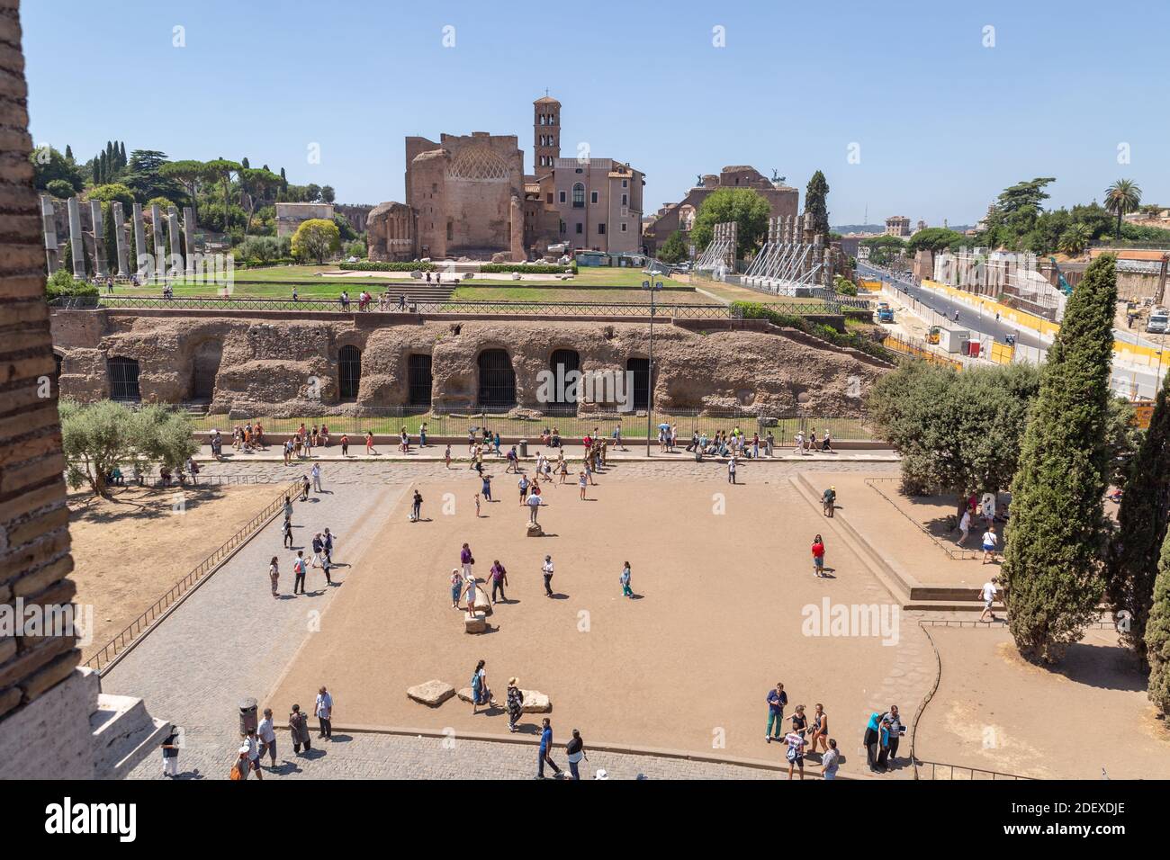 Tempel der Venus und Rom, Italien Stockfoto