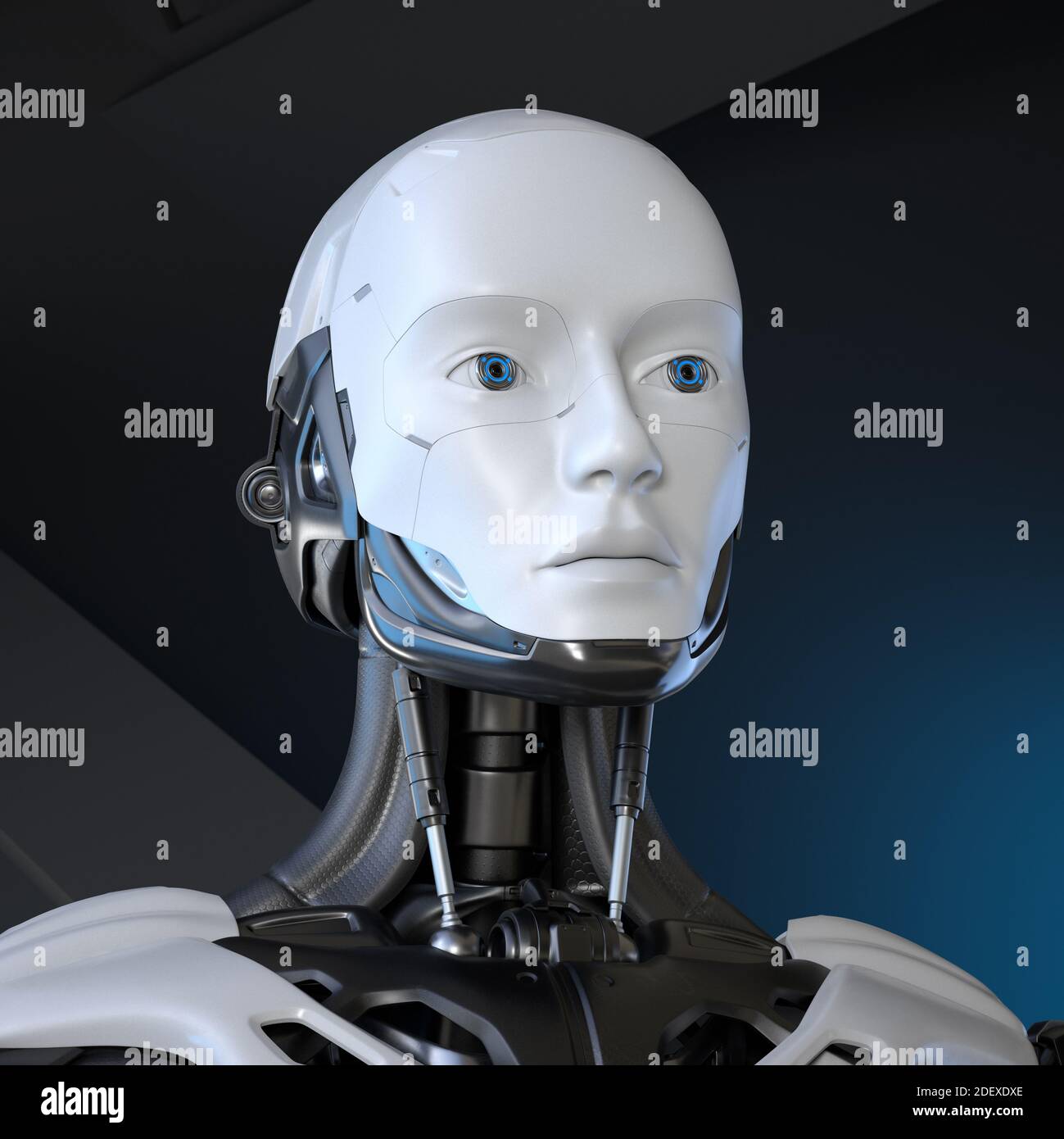 Android Robot's Portrait. 3D-Illustration Stockfoto