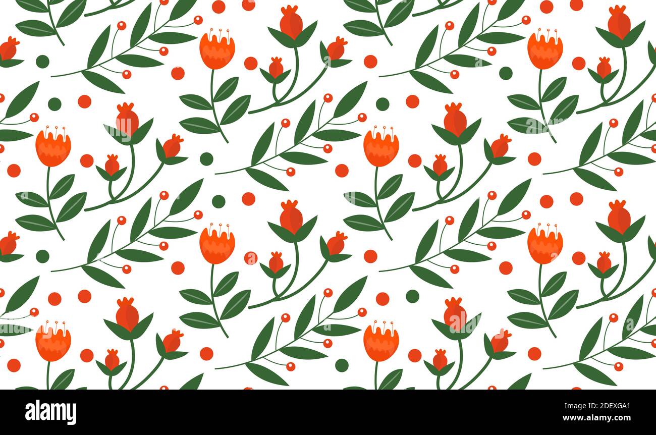 Weihnachtspflanzen nahtlose Muster. Frohe weihnachten wiederholende Textur Winter Blumen.kachelbar Urlaub Hintergrund. VECTO-Abbildung Stock Vektor