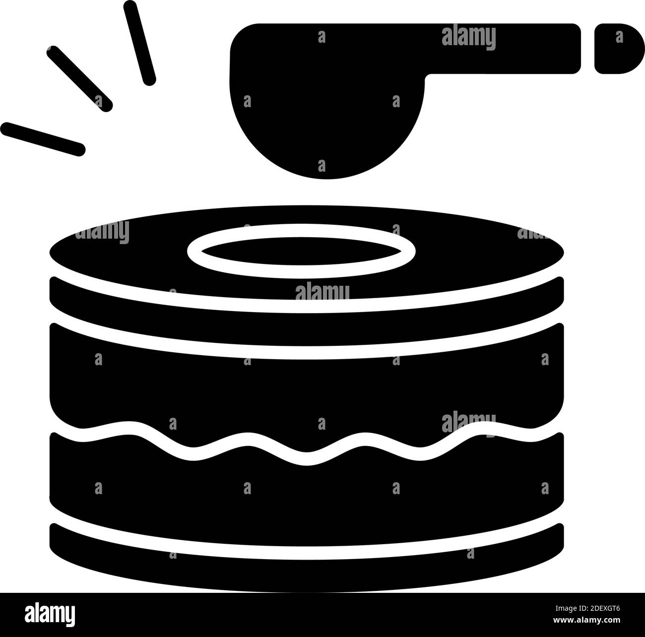 Drums schwarzes Glyph-Symbol Stock Vektor