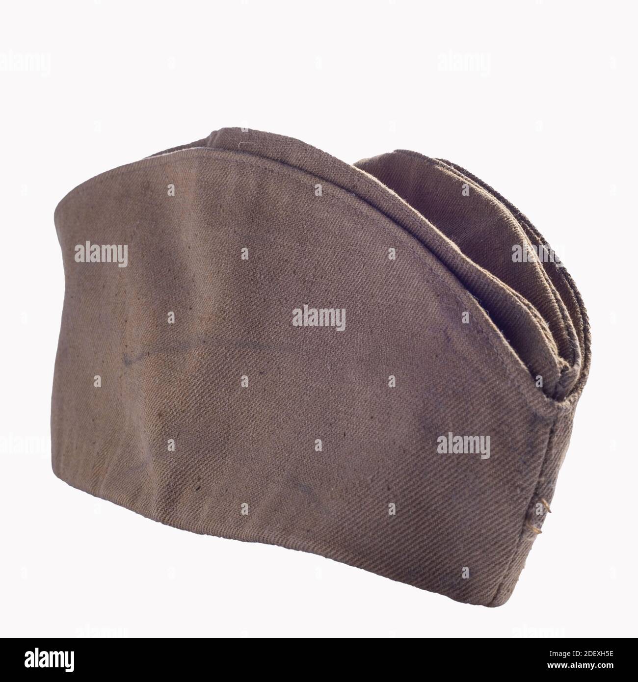 Armee Hut Garnison Kappe Militär isolieren auf weißem Hintergrund Armee Soldaten Futterkappe isoliert auf weißem Hintergrund Stockfoto