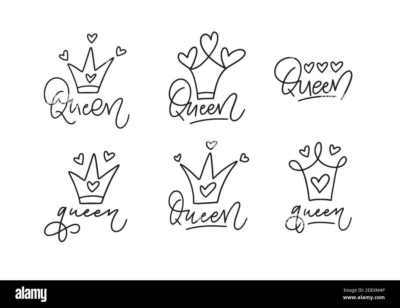 Vektor Königin und Krone kindliche Doodle Spaß Text Stock Vektor