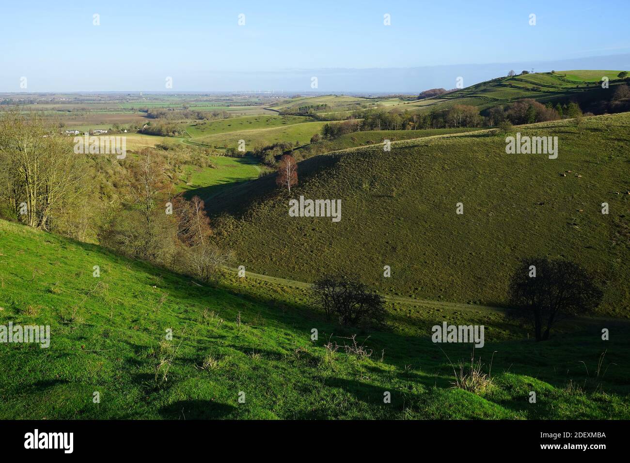 Blick über eine coombe in Pegsdon Hills Stockfoto