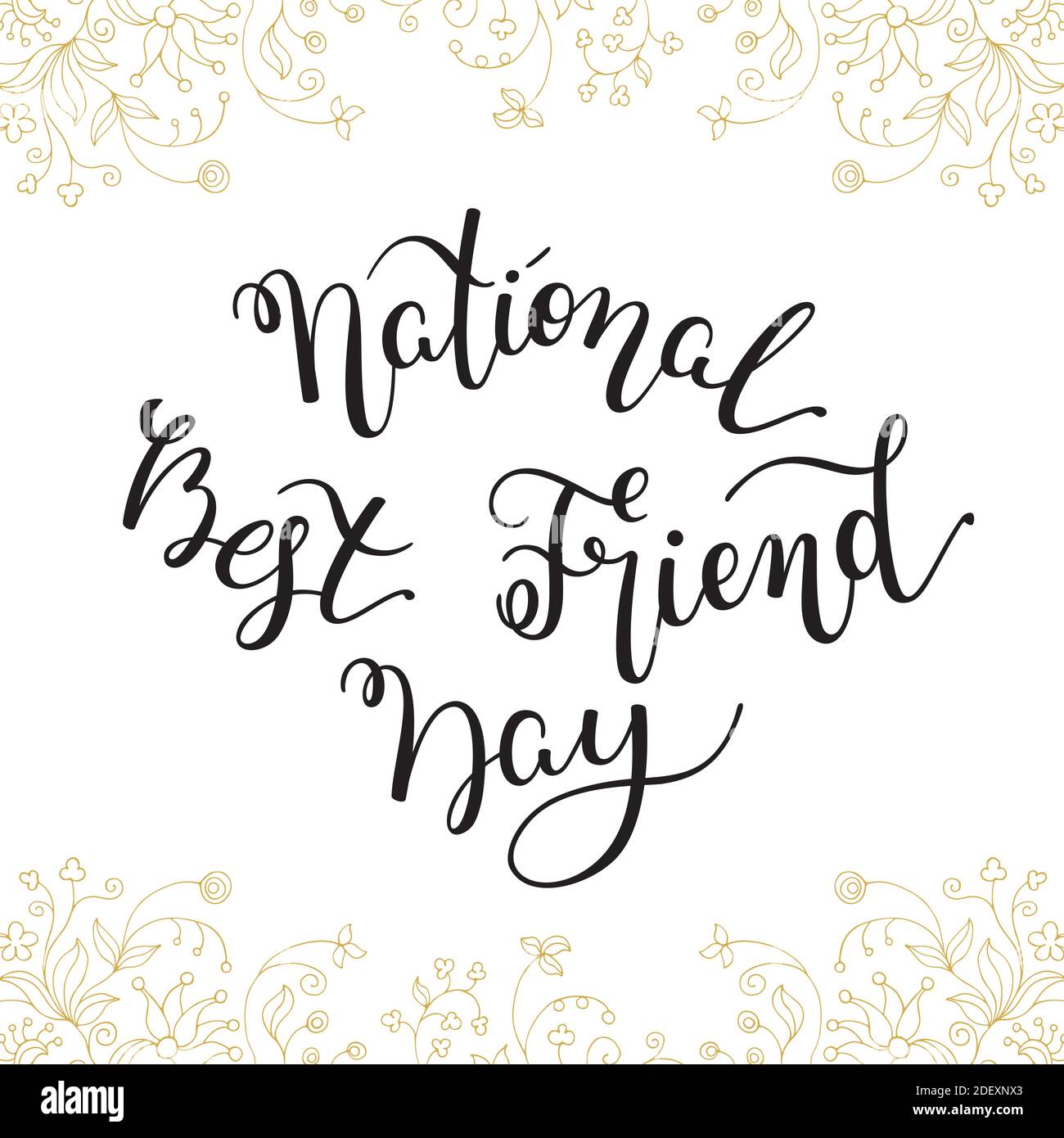 Hand Lettering National Best Friend Day. Vorlage für Karte, Poster, Druck. Stock Vektor