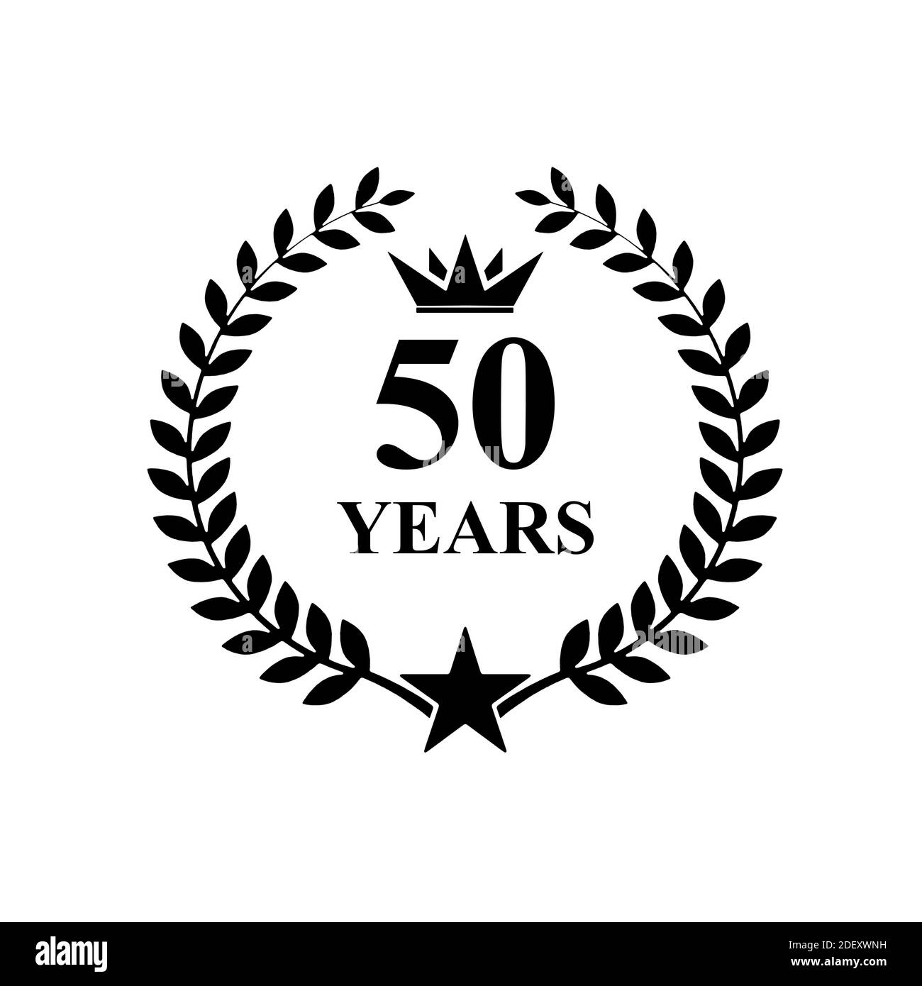 50 Jahre alt Jubiläum , luxuriöses Logo Golden Stockfoto
