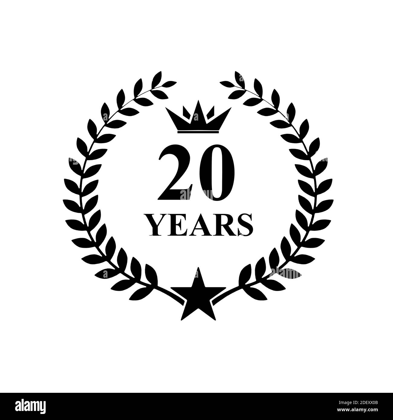 20 Jahre alt Jubiläum , luxuriöses Logo Golden Stockfoto