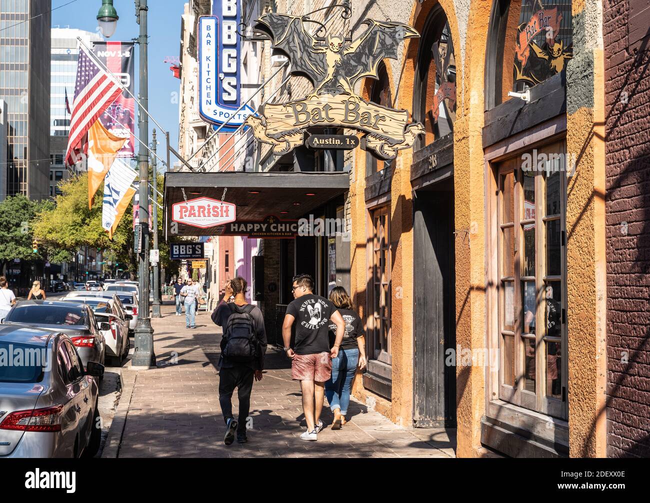 Die Fledermausbar, 6th Street, austin Stockfoto