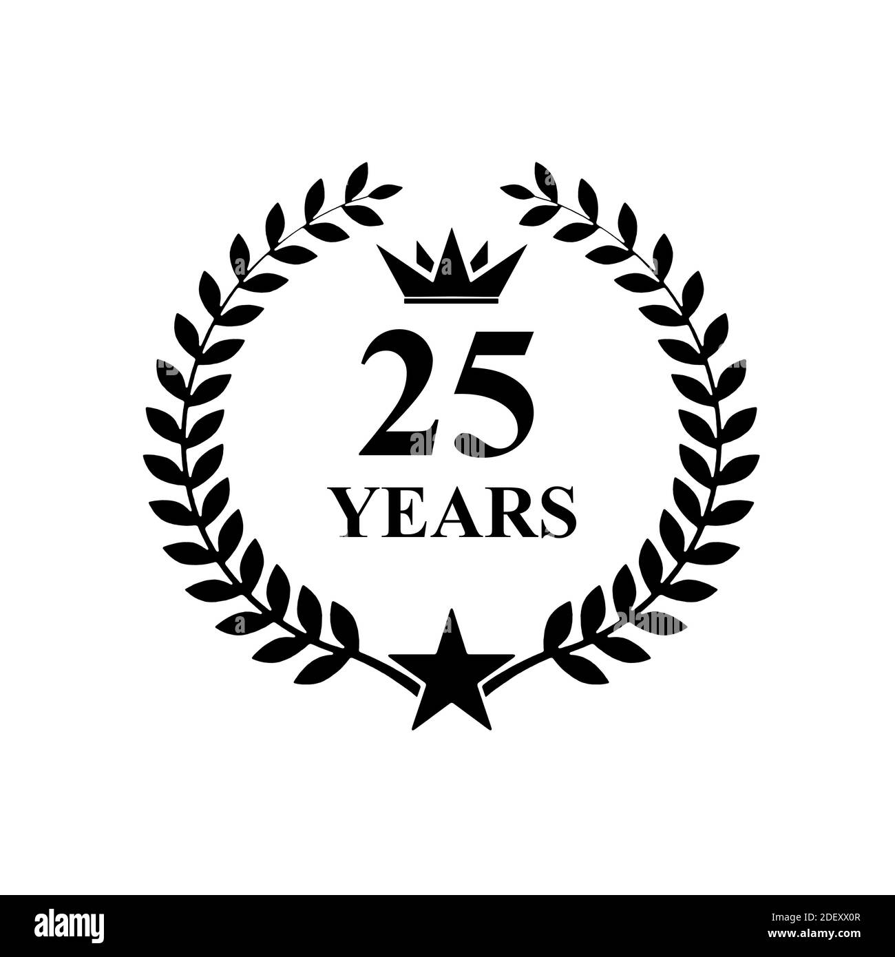 25 Jahre alt Jubiläum , luxuriöses Logo Golden Stockfoto