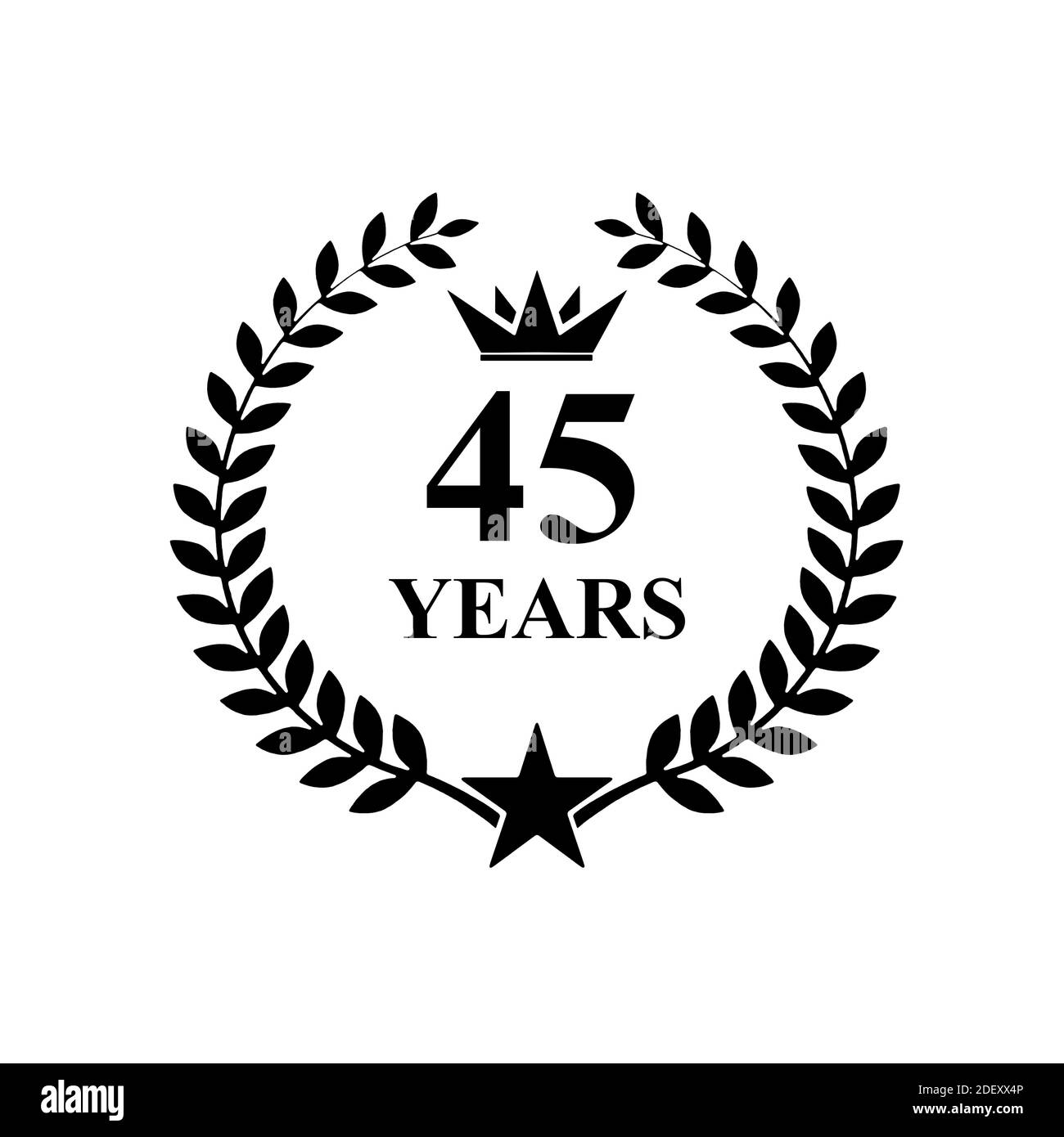 45 Jahre alt Jubiläum , luxuriöses Logo Golden Stockfoto