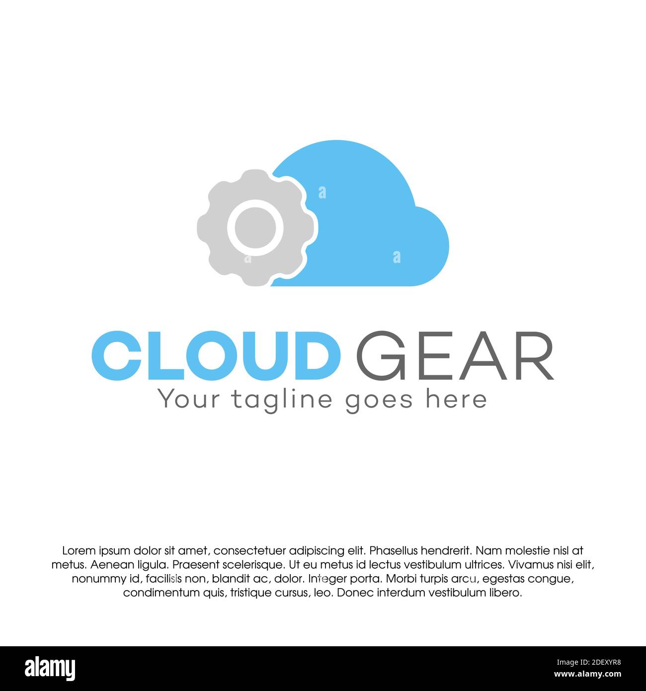 Service Gear Cloud-Logo Symbol Design Konzept Vorlage. Getriebe mit Wolke Symbol Vektor Logo Design-Vorlage isoliert auf weißem Hintergrund. Designvorlage Stock Vektor