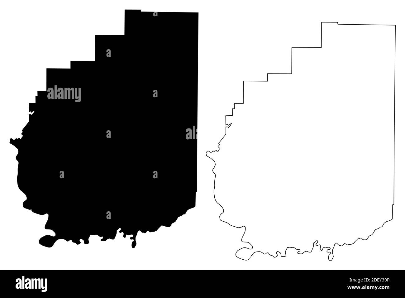 Clarion County, Commonwealth of Pennsylvania (U.S. County, United States of America, USA, U.S., US) Kartenvektordarstellung, Scribble-Skizze Clarion m. Stock Vektor