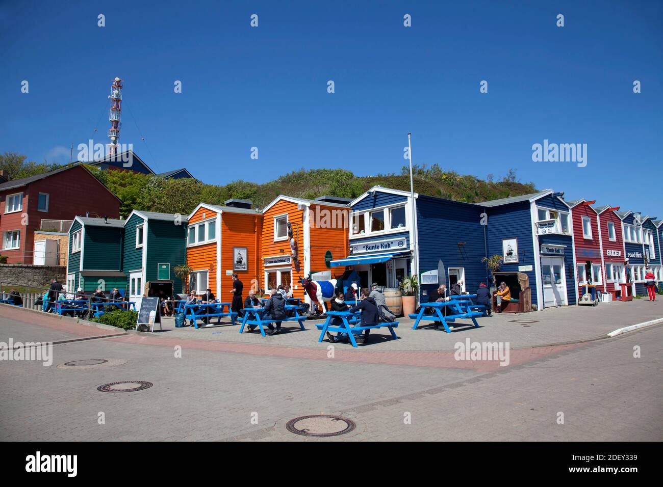 Hummerbuden oder Hummerbuden, Helgoland, Schleswig-Holstein, Deutschland, Europa Stockfoto