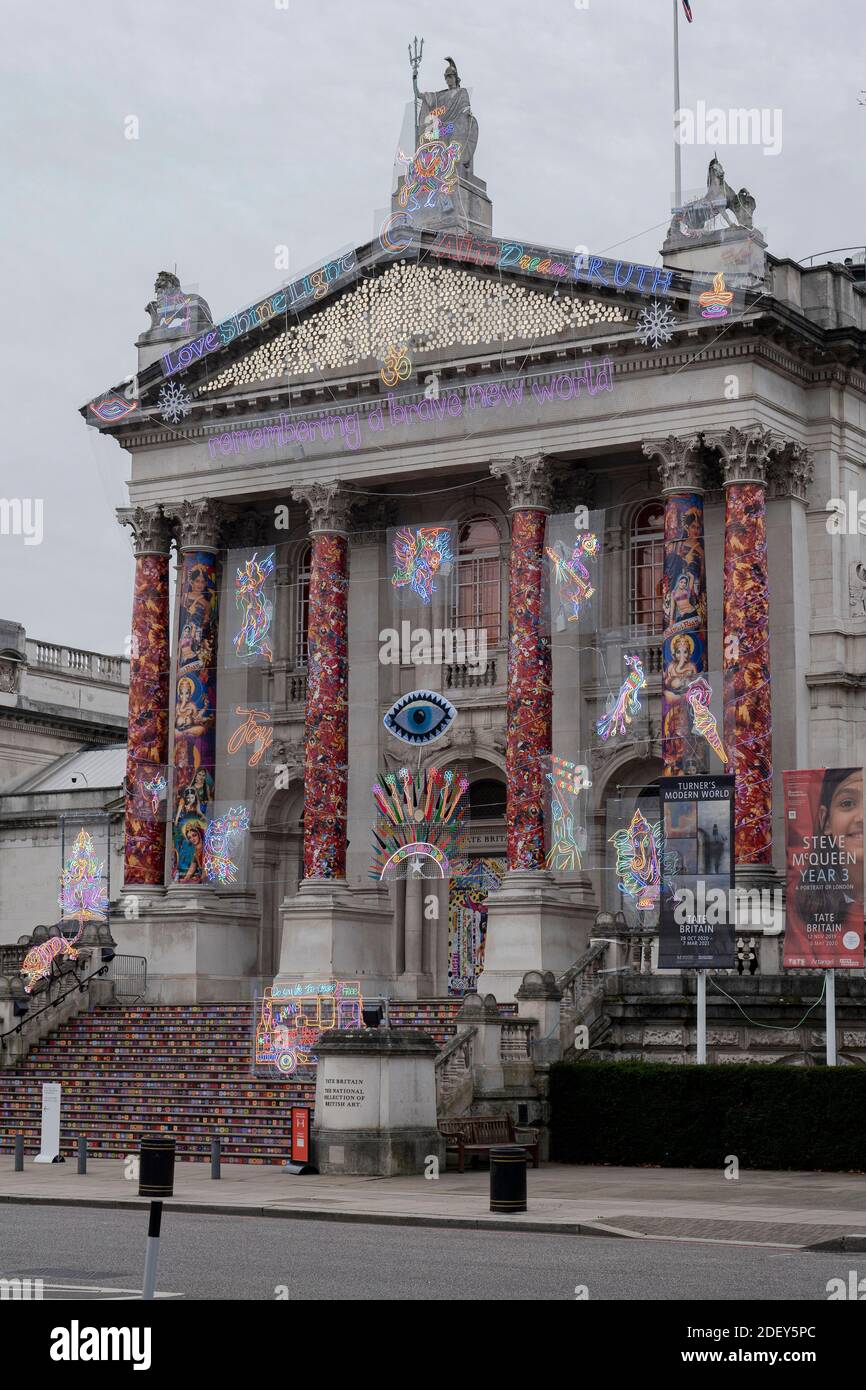 London, England - 02-12-2020. Erinnern an EINE tapfere neue Welt. Eine Tate Britain 2020 winterkommission von Chila Kumari Singh Burman. (Foto von Sam Mellish Stockfoto
