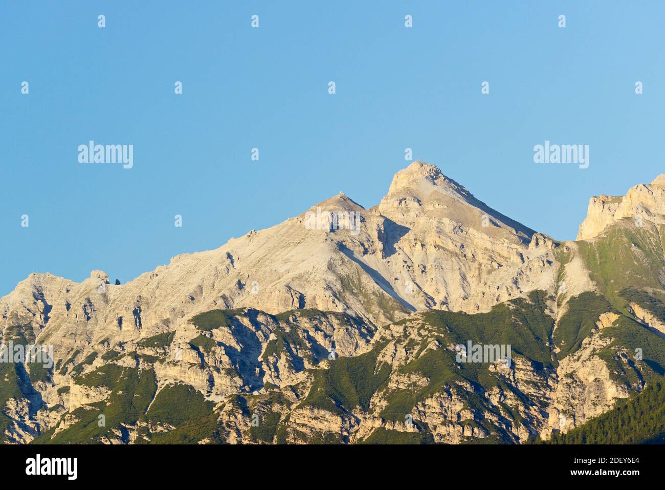 Blick von Mieders (Neustift) auf Serles, Stubaier alpen, Tirol, Österreich Stockfoto