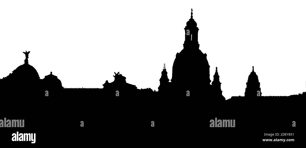 Vektor Silhouette Skyline von Dresden in Deutschland Stockfoto