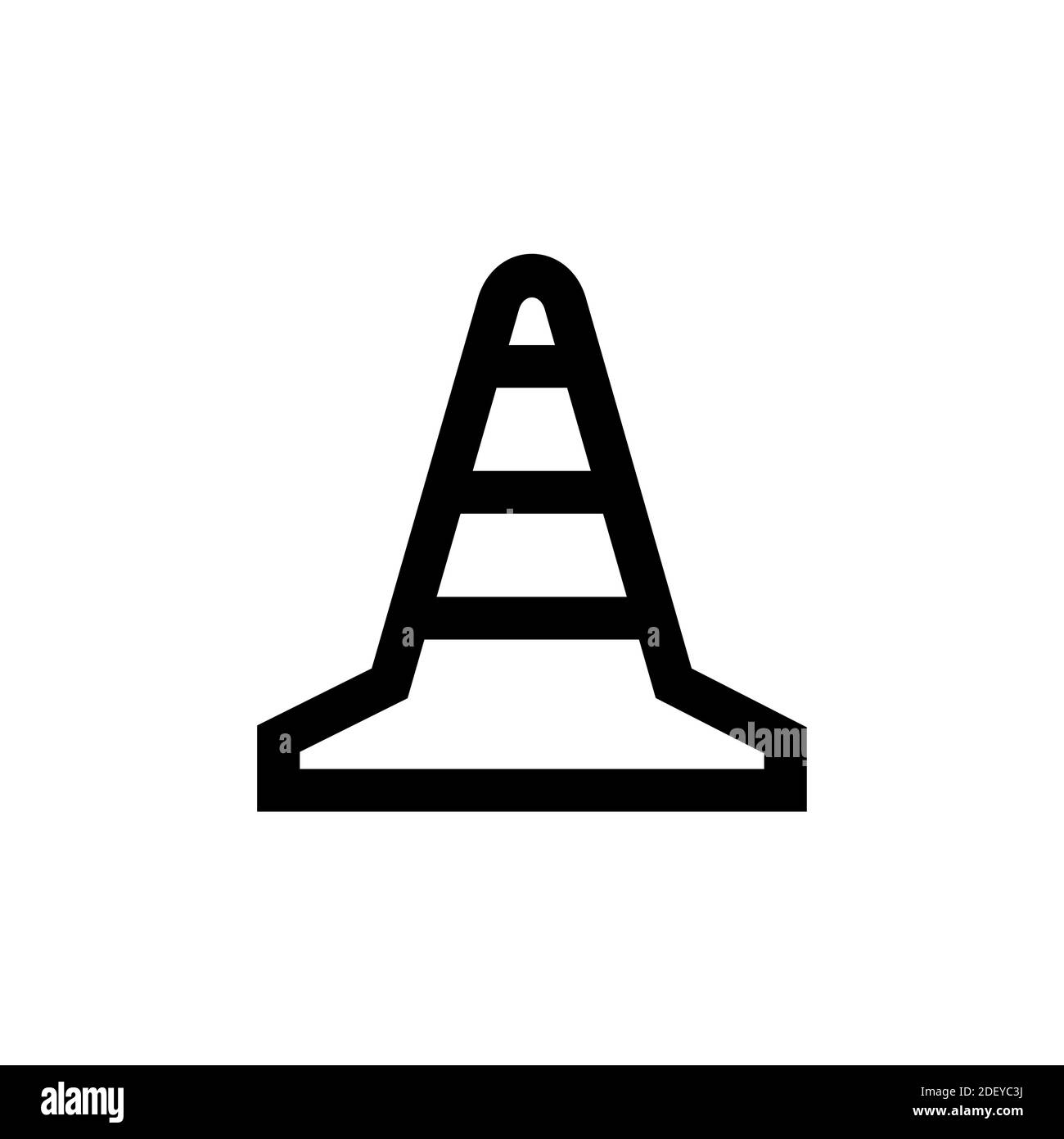 Umrisssymbol. Verkehrskegel-Emblem. Vektorgrafik Stock Vektor