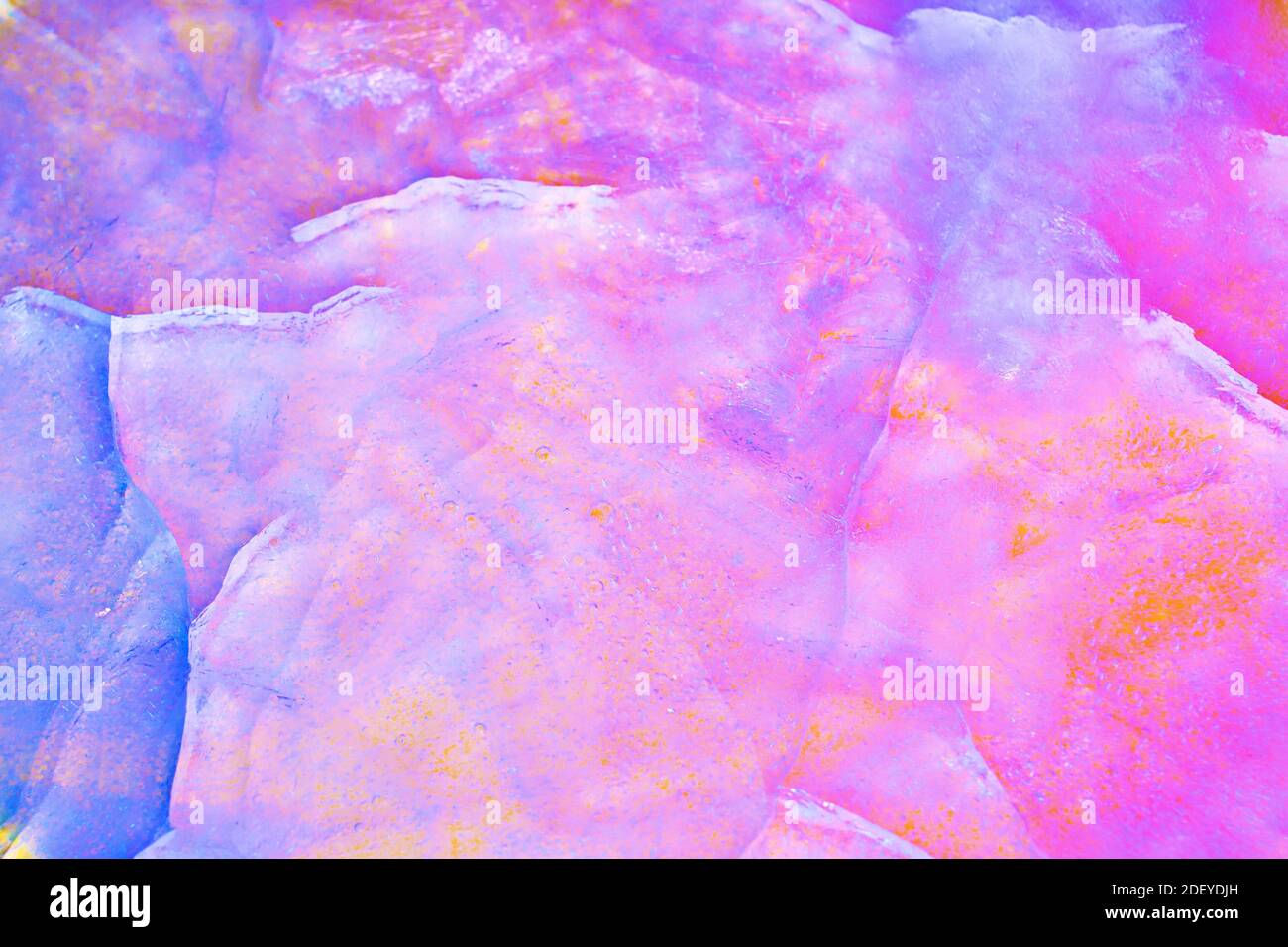 Bunte Risse Eis Textur. Schillernde holografische Farben Stockfoto