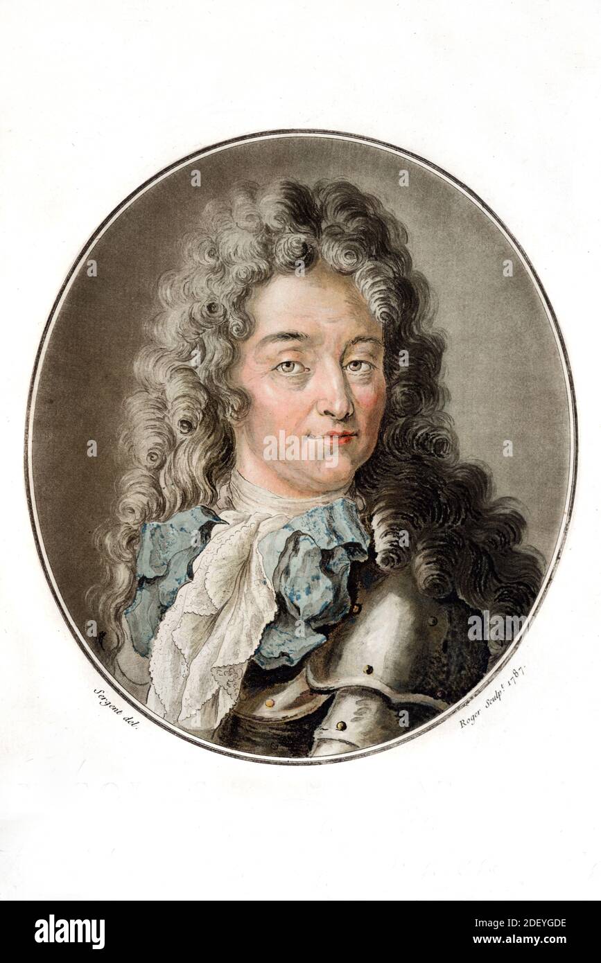 Porträt von Nicolas Catinat (1637-1712) Französischer Militärkommandant & Marschall Von Frankreich (Engr 1789) (Sergent-Roger) Illustration oder Gravur Stockfoto