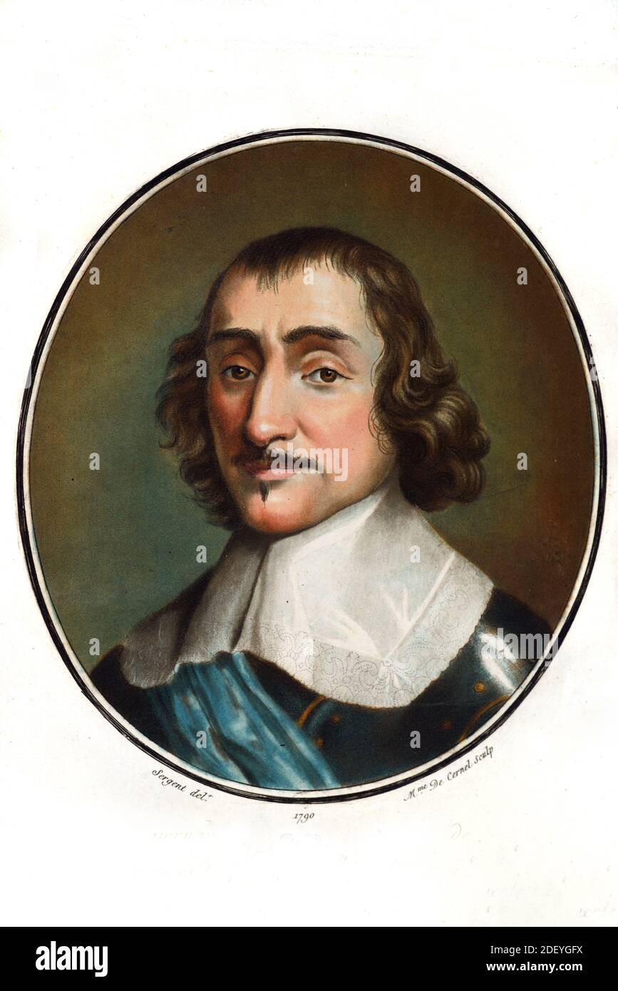 Porträt von Abraham Fabert oder Abraham de Fabert, Marquis von Esternay, Major, französische Soldaten, Militärkommandant und Marschall von Frankreich (1599-1662) (Engr 1790) (Sergent-de Cernel) Stockfoto