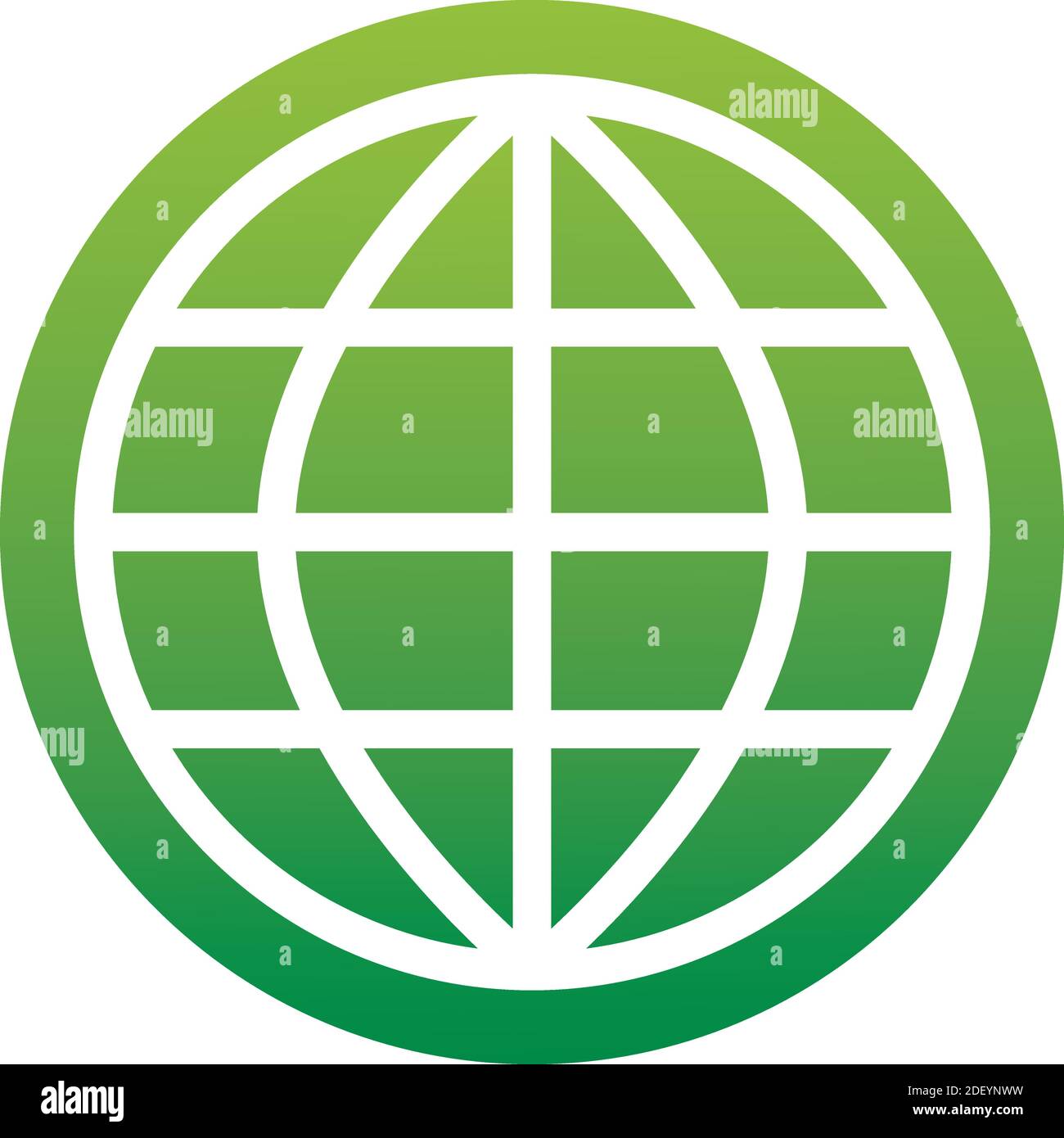 Internetsymbol eines Satzes. Gehen Sie zu Websign. Internetsymbol. Isoliert auf weißem Hintergrund. Grüner Kreis. Stock Vektor
