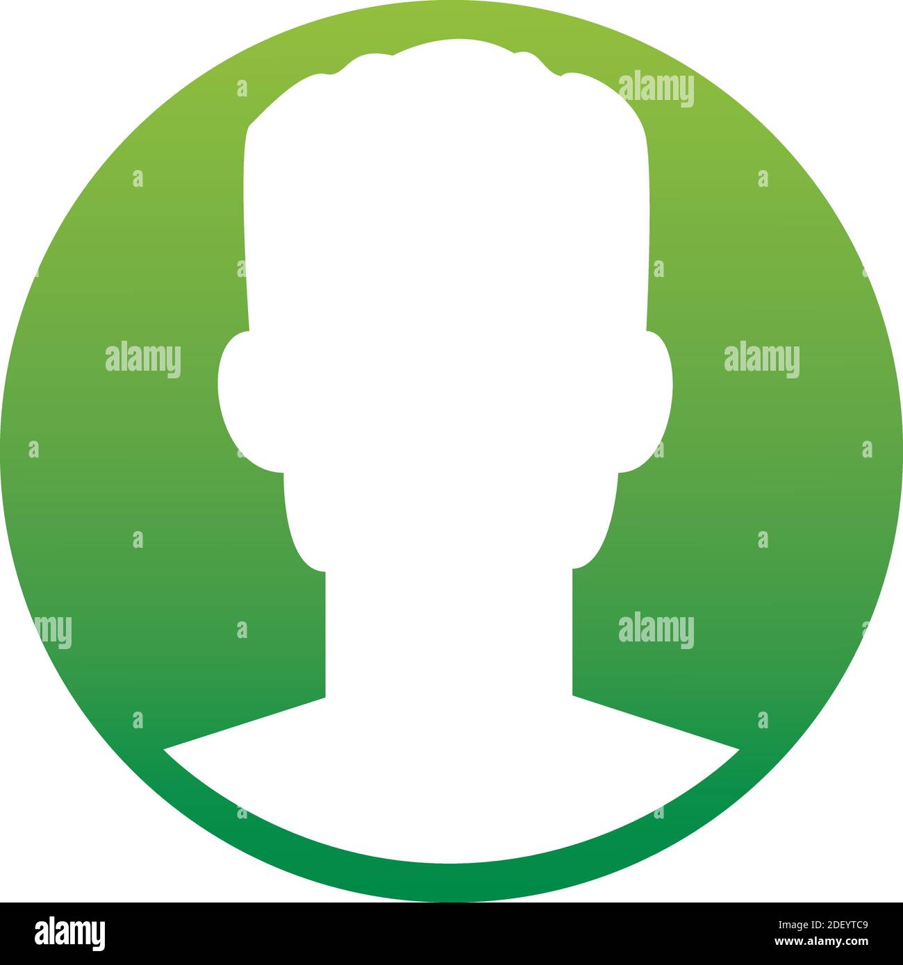 Männliches Avatar-Symbol geeignet für Infografik, Websites und Printmedien und Schnittstellen. Vektorsymbol einer Schaltfläche für grünen Verlauf festlegen, die auf Weiß isoliert ist Stock Vektor
