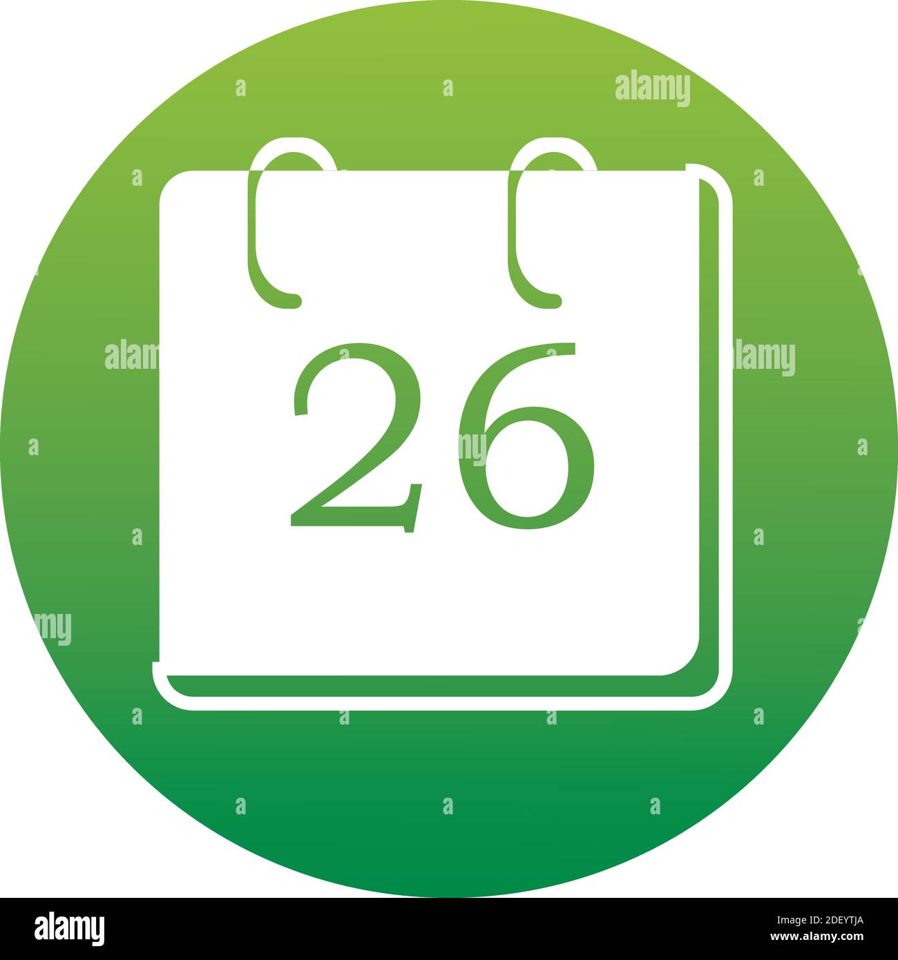 Kalender-Symbol eines Sets in trendigen flachen Stil isoliert auf weißem Hintergrund. Retro-Handy-Symbol auf grünen Gradienten-Taste für Ihre Website-Design, Logo, Stock Vektor