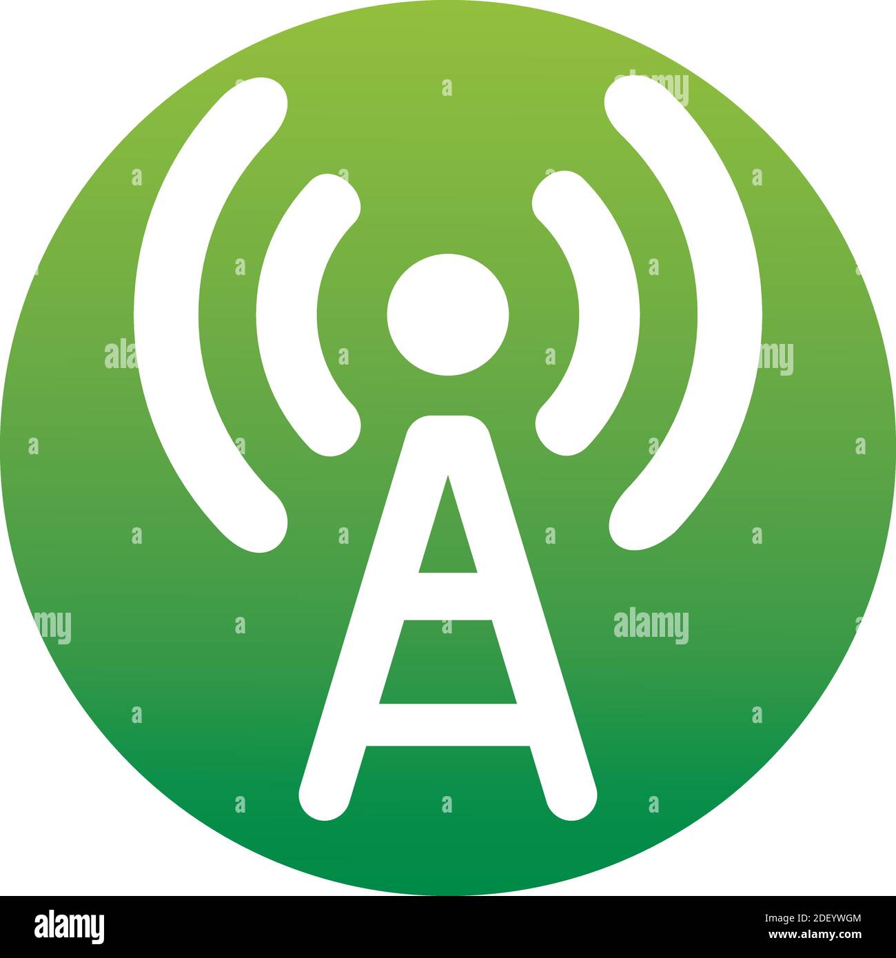 Handy-Tower-Symbol auf weißem Hintergrund. Wireless-Technologie. Icon, Knopf, grafisches Design-Element eines Sets im trendigen flachen Stil isoliert auf weiß b Stock Vektor