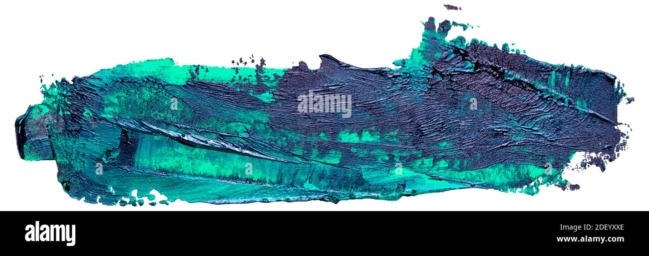 Hand gezeichnet isoliert Öl Pinsel lange Streifen-Vorlage mit tiefen schmutzigen blauen und grünen Farbflecken esp 10 Vektor-Illustration für Ihren Text oben. Stock Vektor