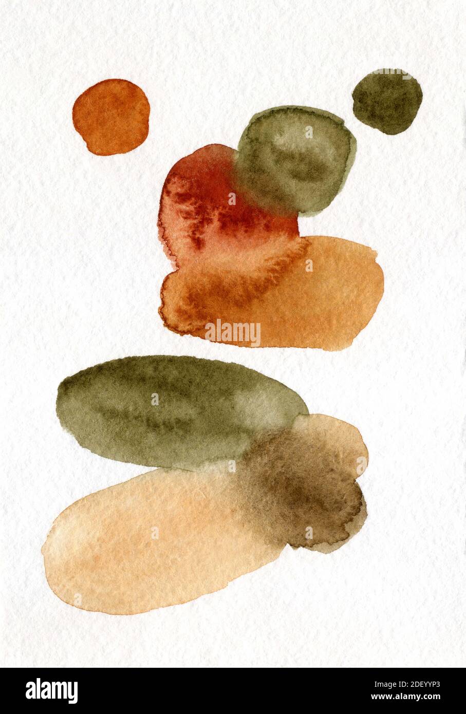 Abstrakter handgezeichneter Aquarellhintergrund, Rasterillustration. Stockfoto
