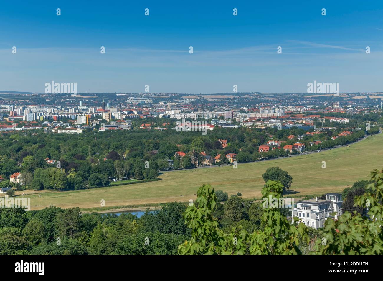 Stadtpanorama, Elbtal, Dresden, Sachsen, Deutschland Stockfoto