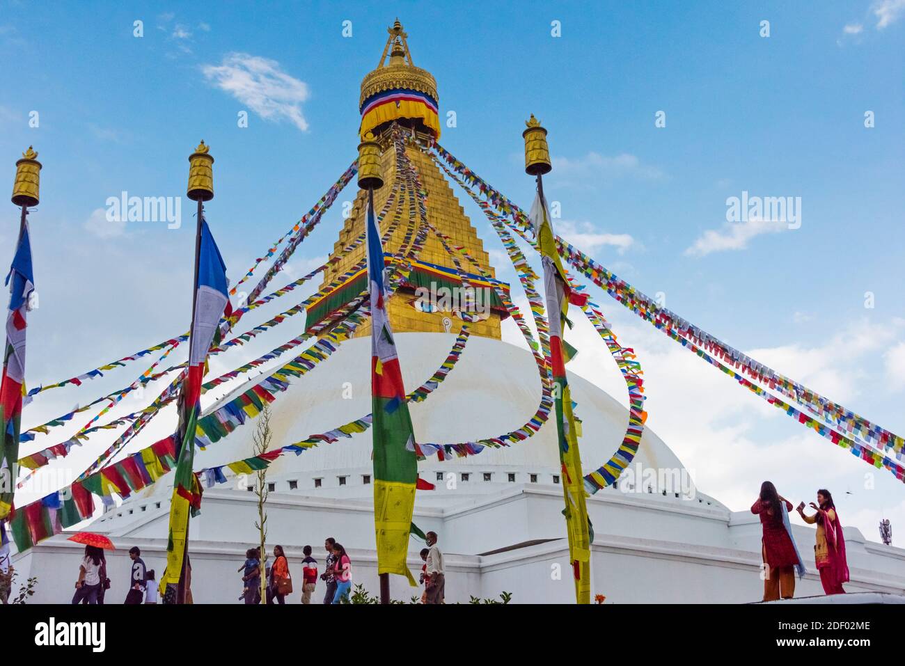 Boudhanath (Bouddha Stupa), UNESCO-Weltkulturerbe, Kathmandu, Nepal Stockfoto