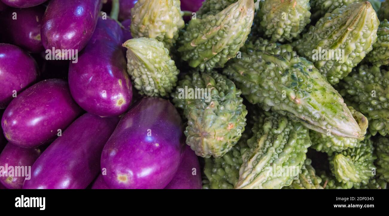 Verkauf von Gemüse auf dem Markt, Kathmandu, Nepal Stockfoto