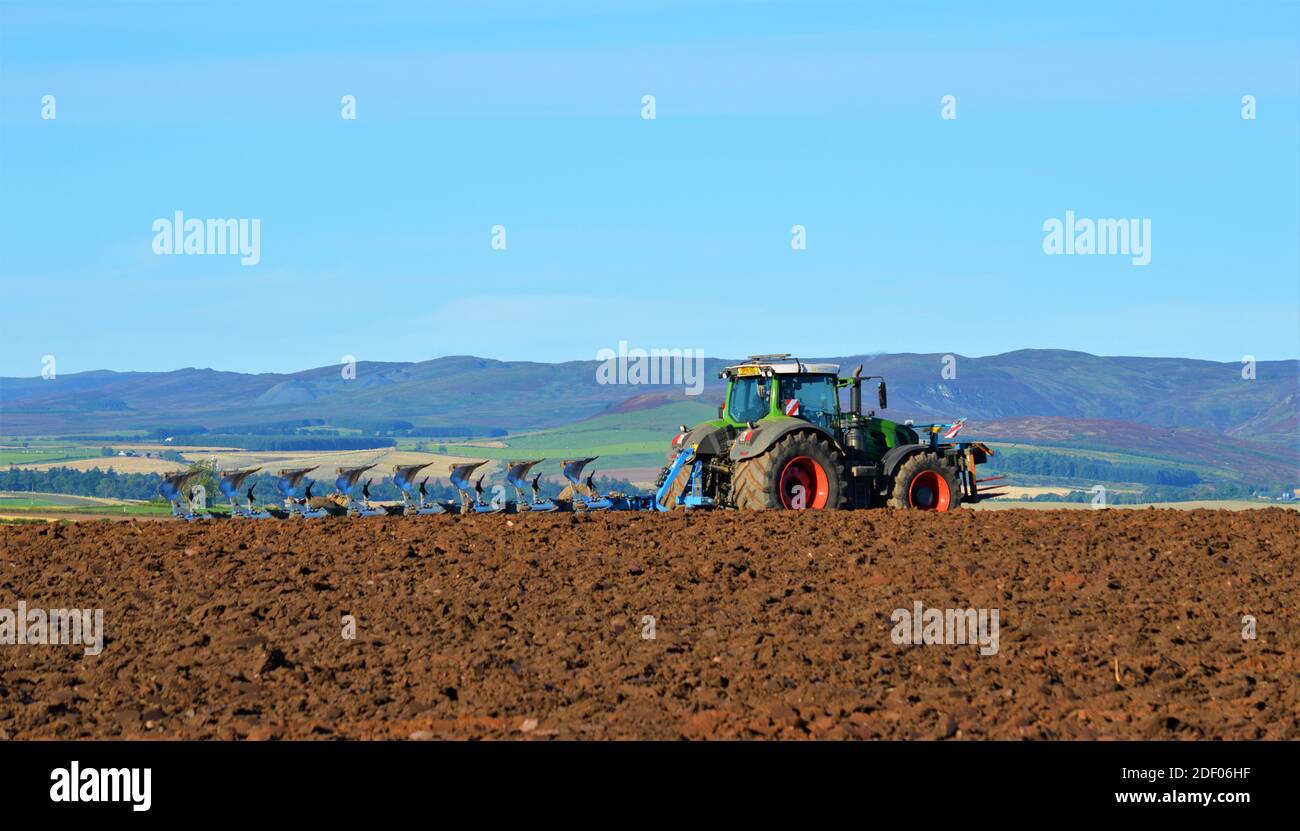 Winter Pflügen Scenic Scotland Farming Stockfoto