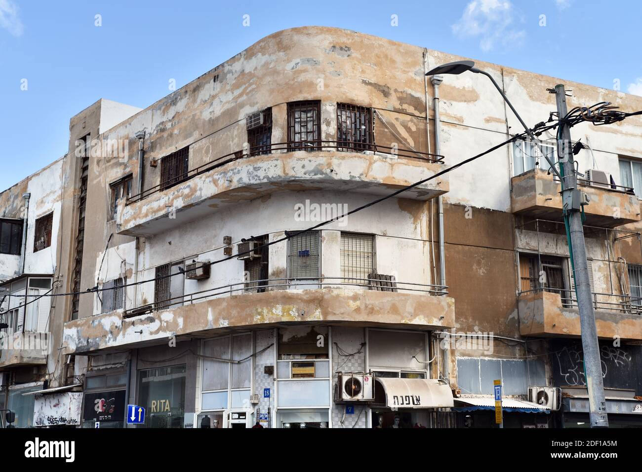 Gebäude im Bauhaus-Stil in Tel Aviv Stockfoto