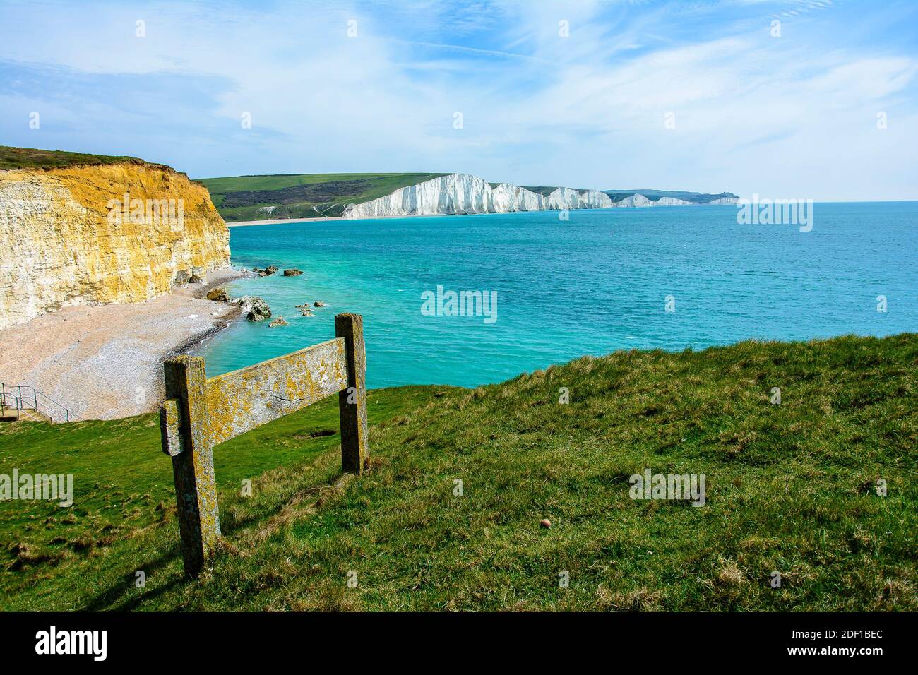 Die sieben Schwestern sind eine Reihe von kreidefelsen durch den Englischen Kanal. Sie sind Teil des South Downs in East Sussex. Stockfoto