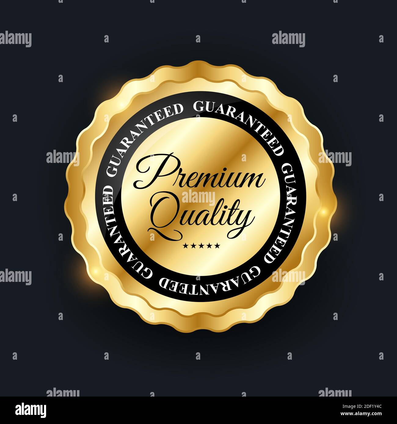 Premium-Qualität Golden Label Zeichen. Abbildung Stockfoto