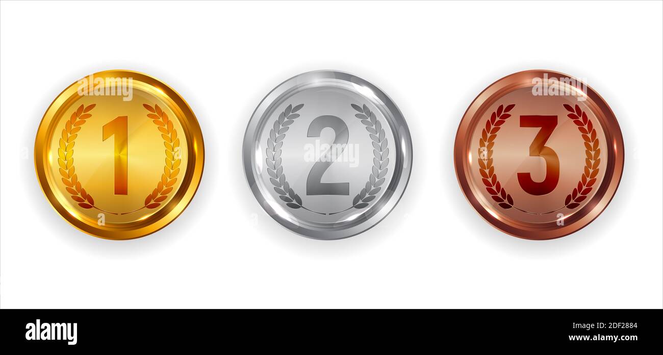 Abstract Gold, Silber, bronse Label Template. Abbildung. Stockfoto