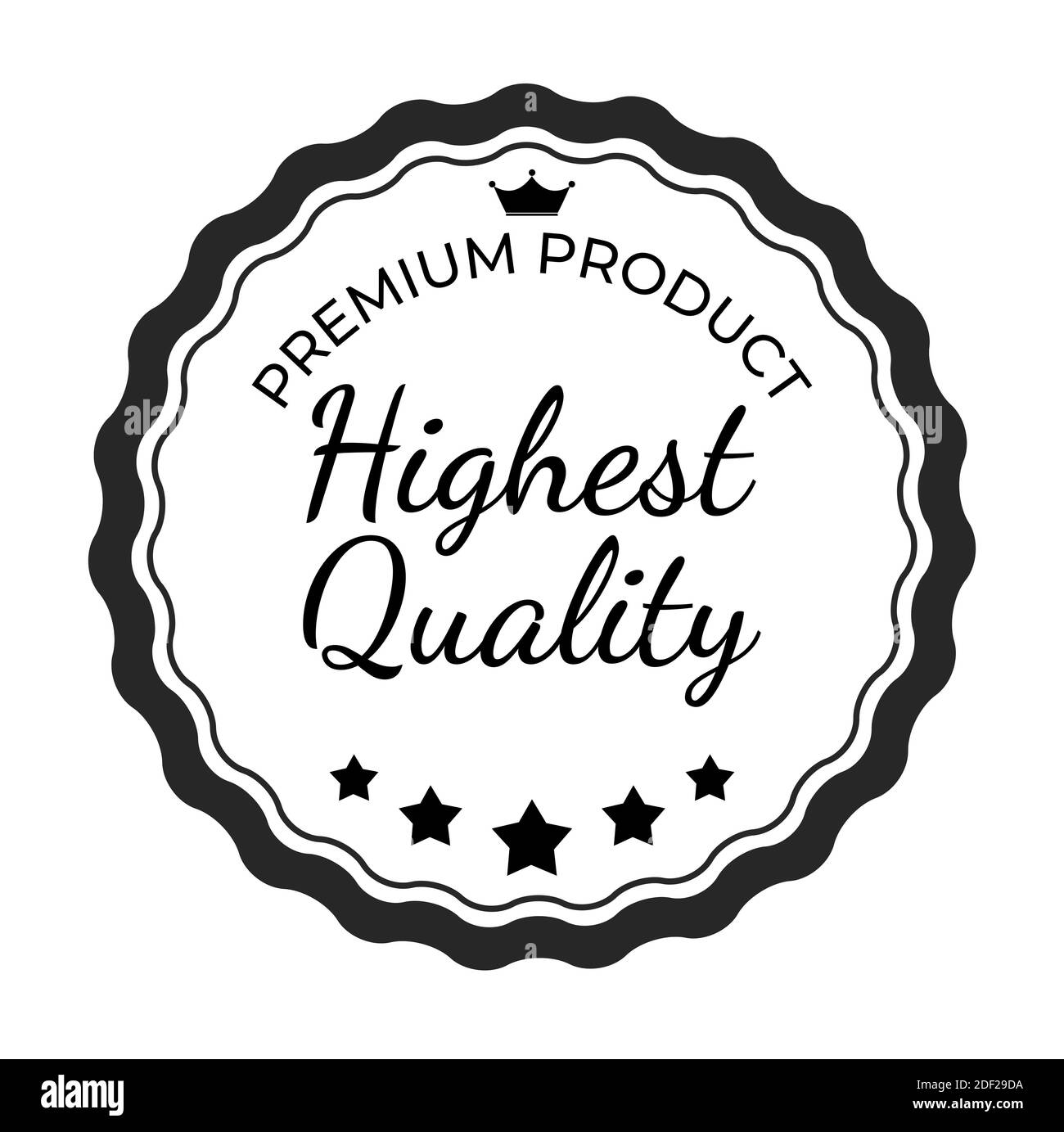 Etikett Mit Höchster Qualität. Abbildung Stockfoto