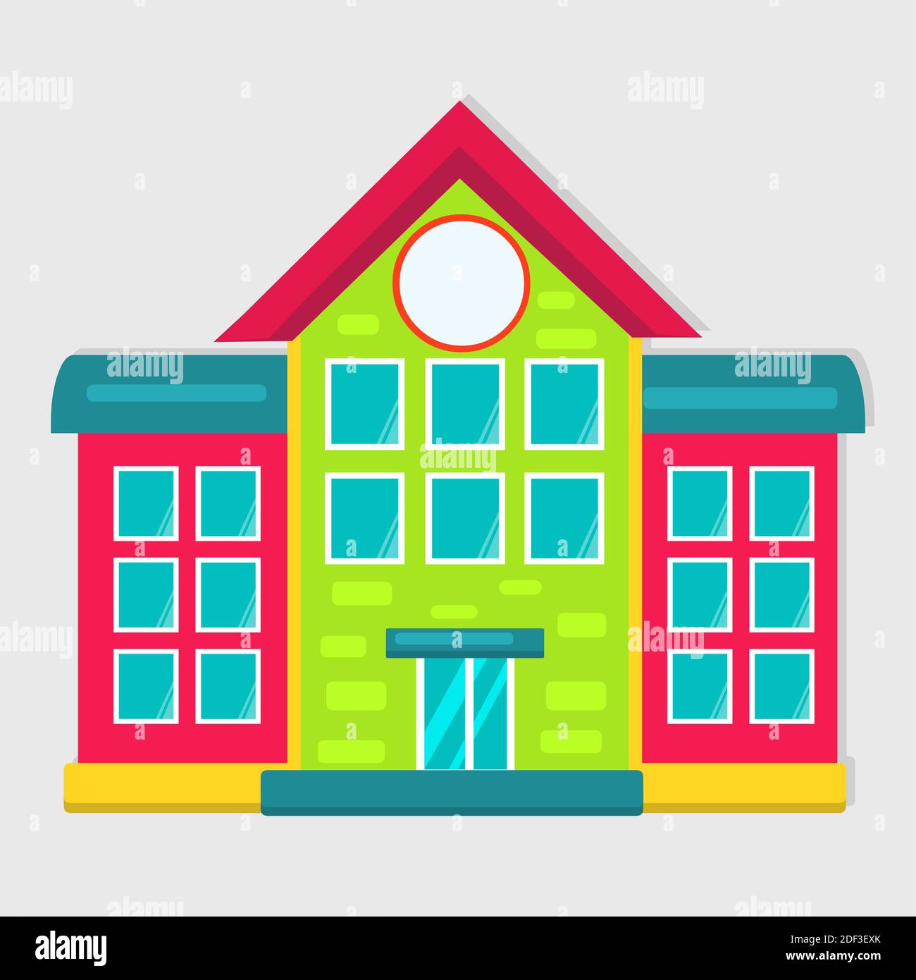 Schule Gebäude Vektor Illustration in flachem Stil Stock Vektor