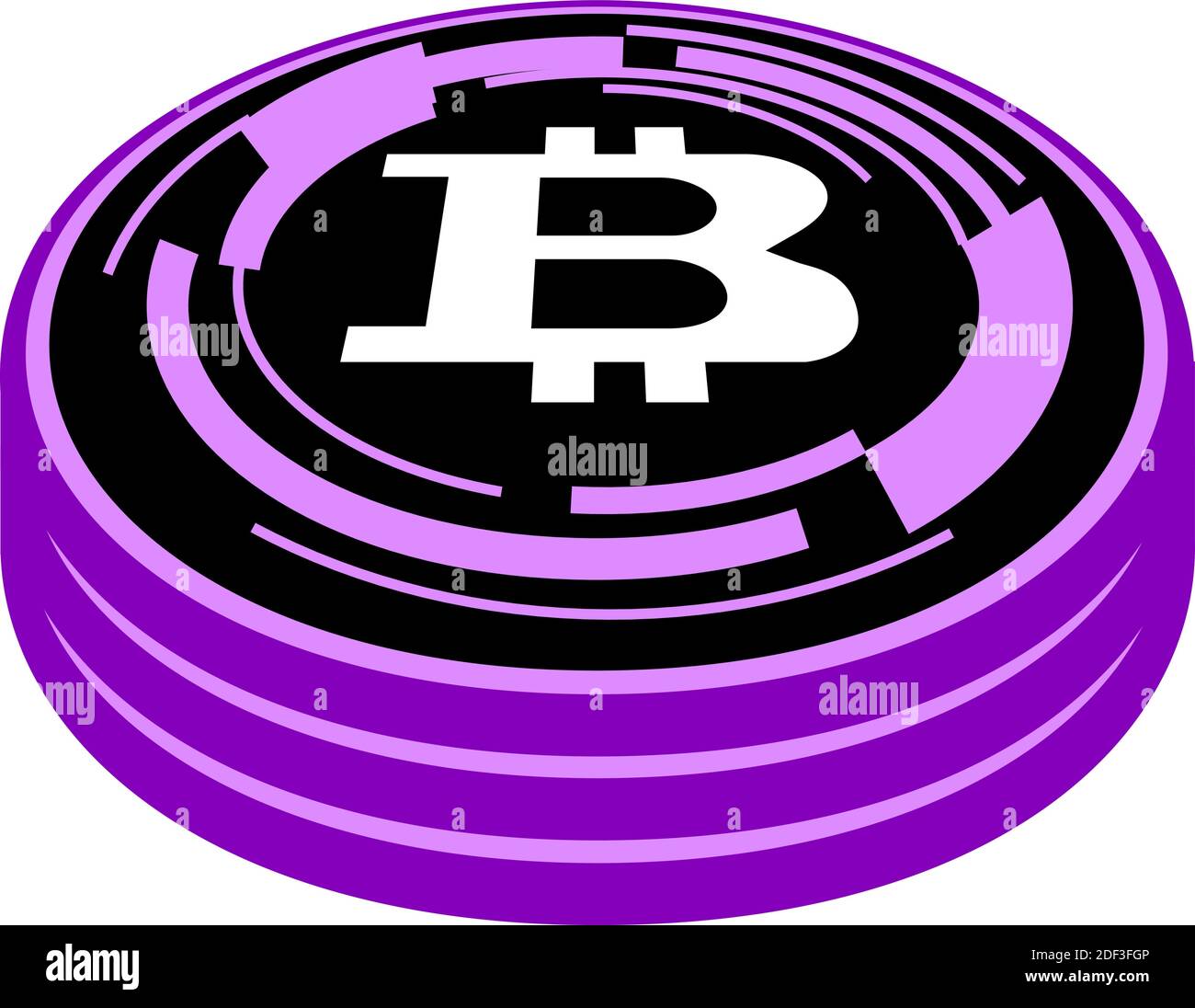 Dies ist eine Illustration von 3 gestapelten Bitcoin-Medaillen Stock Vektor