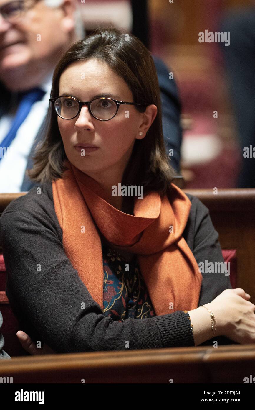 Französische Staatssekretäre bei der für europäische Angelegenheiten zuständigen Ministerin für Europa und auswärtige Angelegenheiten, Amelie de Montschalin, nimmt am 4. März 2020 an einer Arbeitssitzung im Senat in Paris Teil. Foto von David Niviere/ABACAPRESS.COM Stockfoto
